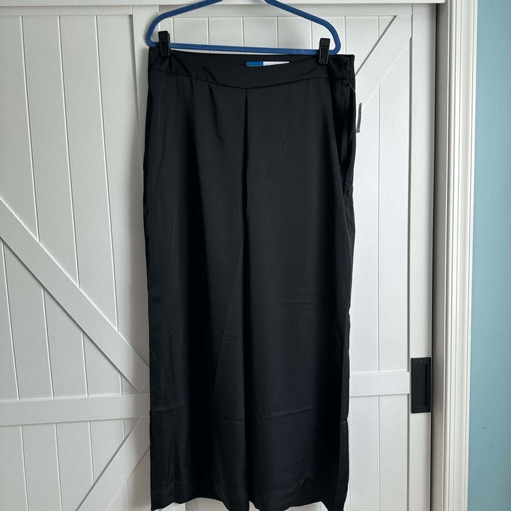Old Navy High Rise Wide Leg Dress Pants Black Size 16 NWT Side Zip Full Length
